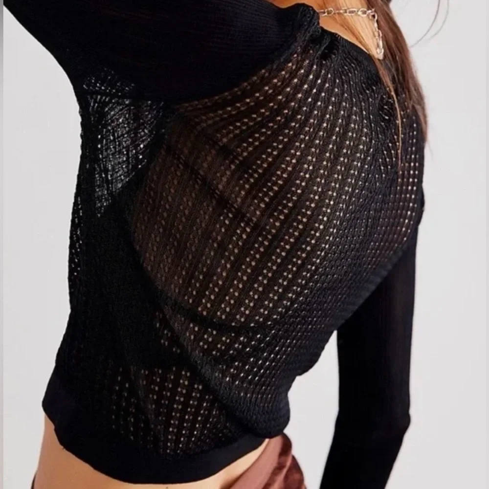 NWT Free People H20 Crewneck Sheer Pullover